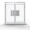 Double-leaf mobile fence door | with handle inside and outside